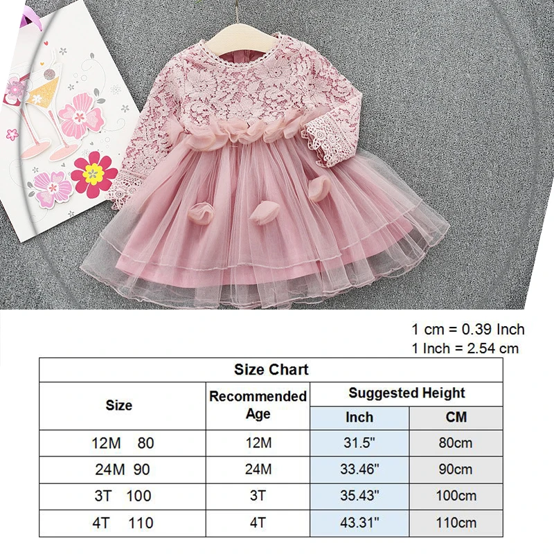 Pink Lace Girl Tulle Party Dress Toddler Baby Wedding Elegant for Kids Dresses Girls Wear | Детская одежда и обувь