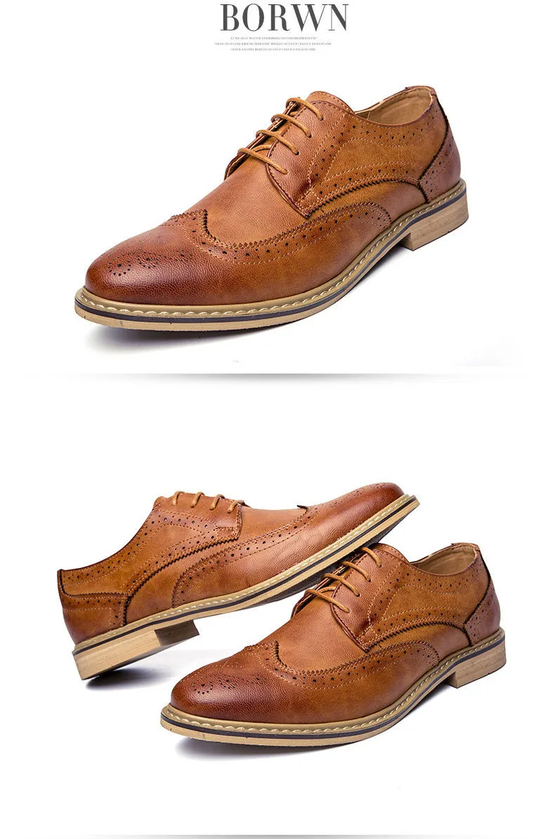 Merkmak/Летние кожаные Мужские модельные туфли с перфорацией типа «броги»; повседневные мужские оксфорды в британском стиле; мужская деловая Обувь На Шнуровке; обувь на плоской подошве