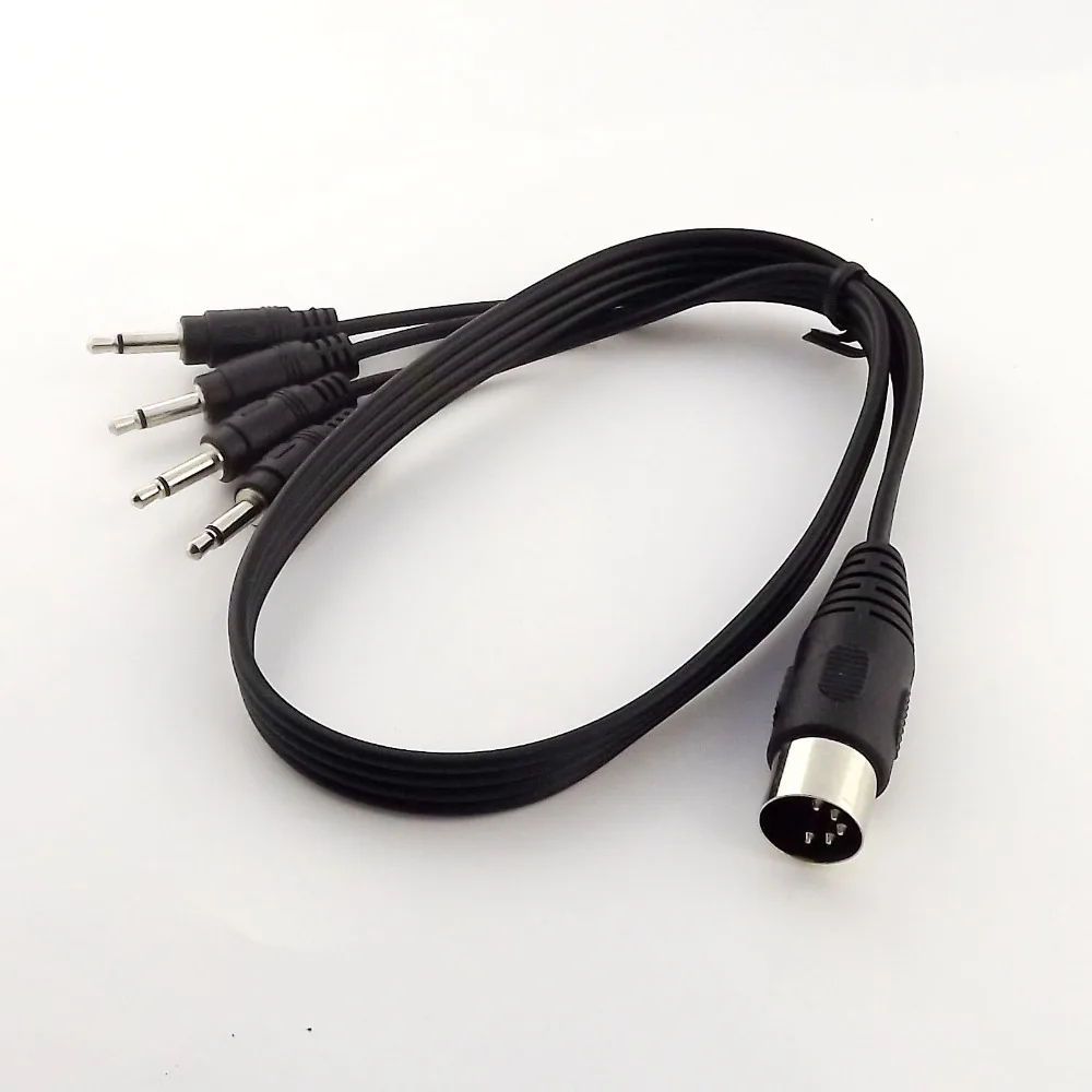 Черный Кабель адаптер MIDI DIN 5Pin для штекера 4x3 5 мм 1/8 &quotJack Mono AUX 50 см 1 шт.|jack aux cable|cable