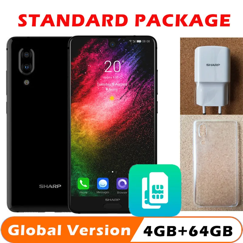 Смартфон SHARP AQUOS S2 C10 5,5 дюймов FHD+ SDM630 восьмиядерный 2,2 ггц 4 гб озу 64 гб пзу 2700 мач 4G FDD_LTE - Цвет: Standard Package