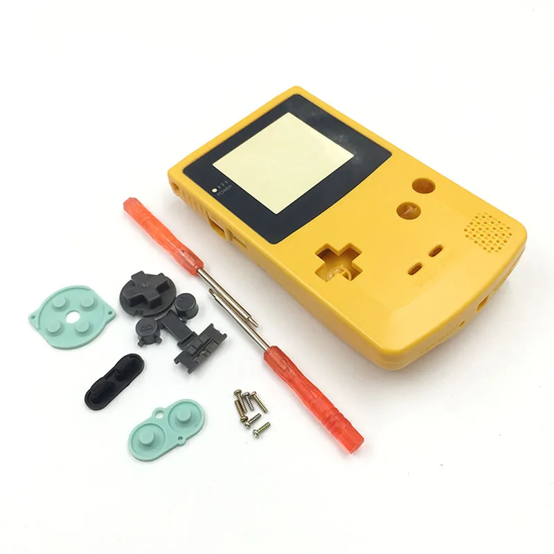Yellow Полный корпус чехол для nintendo Game boy цвет GBC запасная часть корпус оболочка упаковка - Цвет: Yellow