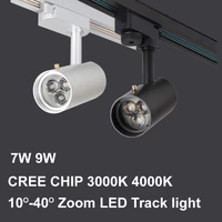 led track light 7w 9w 3000k 4000k cree cob led spot track rail fixture jewelry cabinet museum clothing store lighting 110v 220v