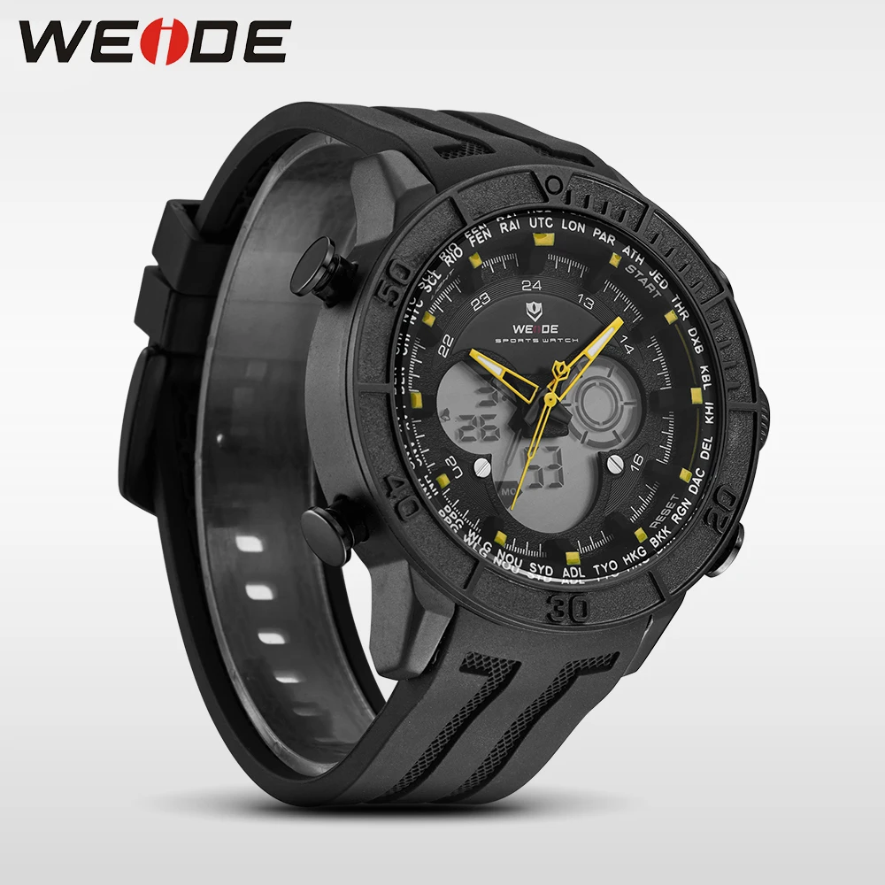 WEIDE натуральная люксовый бренд аналоговые спортивные часы цифровые светодиодные