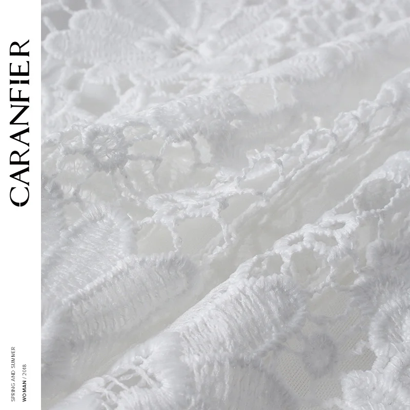 CARANFIER 2018 платье с открытыми плечами женское весенне летнее сексуальное кружевное