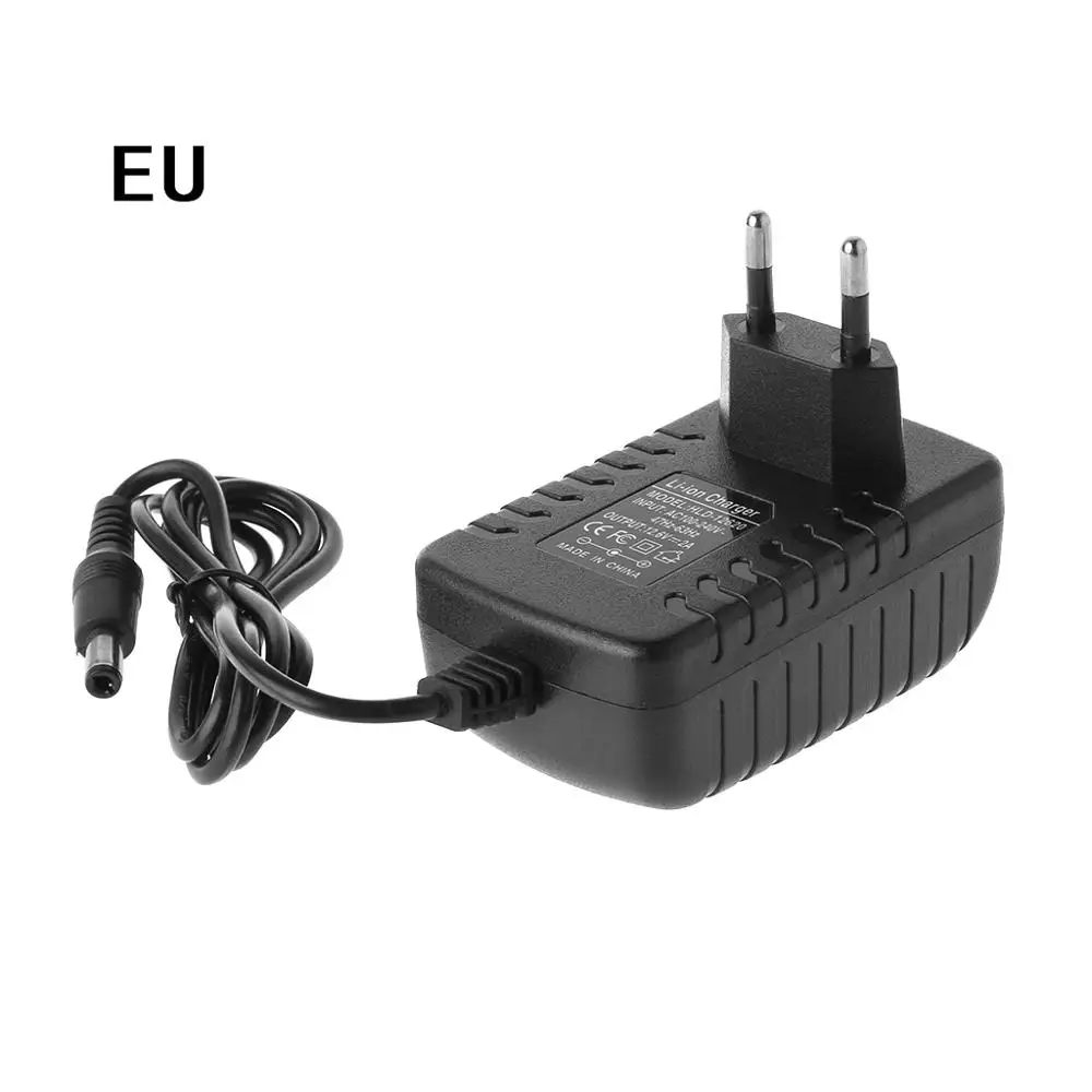 EU Штепсельная Вилка европейского и американского стандарта 12,6 V 2A 18650 литиевая батарея зарядное устройство DC 5,5 MM x 2,1 MM портативное зарядное устройство - Цвет: EU