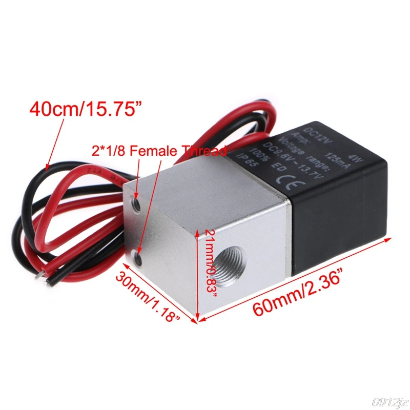 Электромагнитный клапан постоянного тока 12 В 2 ходовой нормально закрытый прямое