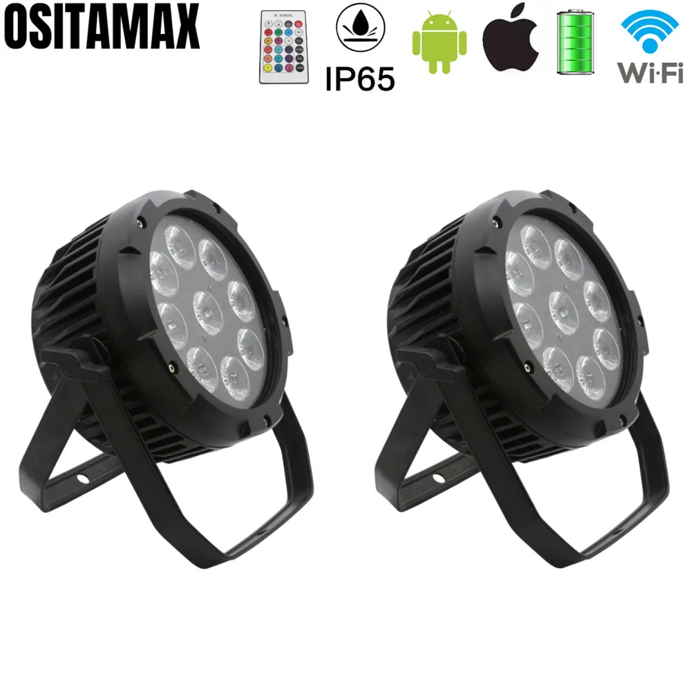 OSITAMAX-A 2 шт./лот DMX беспроводной 9X18 Вт LED Par свет водонепроницаемый аккумулятор Wi-Fi