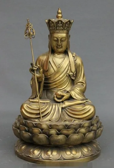 YM 322 20 &quotТибетский храм чистая бронза Ksitigarbha Bodhisattva Hades лидер статуя Будды | Дом и