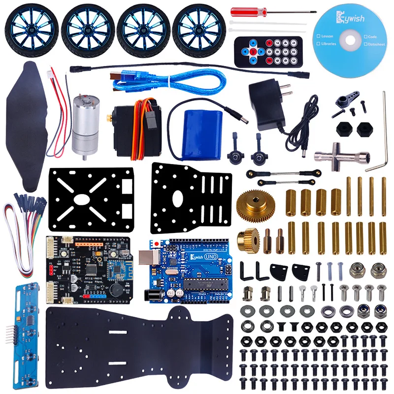 Гоночный автомобиль для Arduino UNO R3 умные автомобили Супер Starter Kit G Сенсор