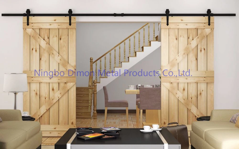 Dimon Регулируемая американская Стильная черная раздвижная деревянная дверь