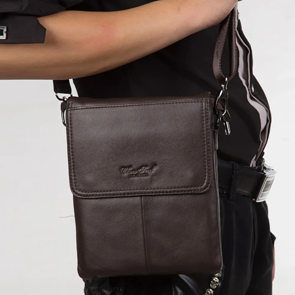 Мужская сумка слинг через плечо из натуральной воловьей кожи|brand shoulder bag|shoulder