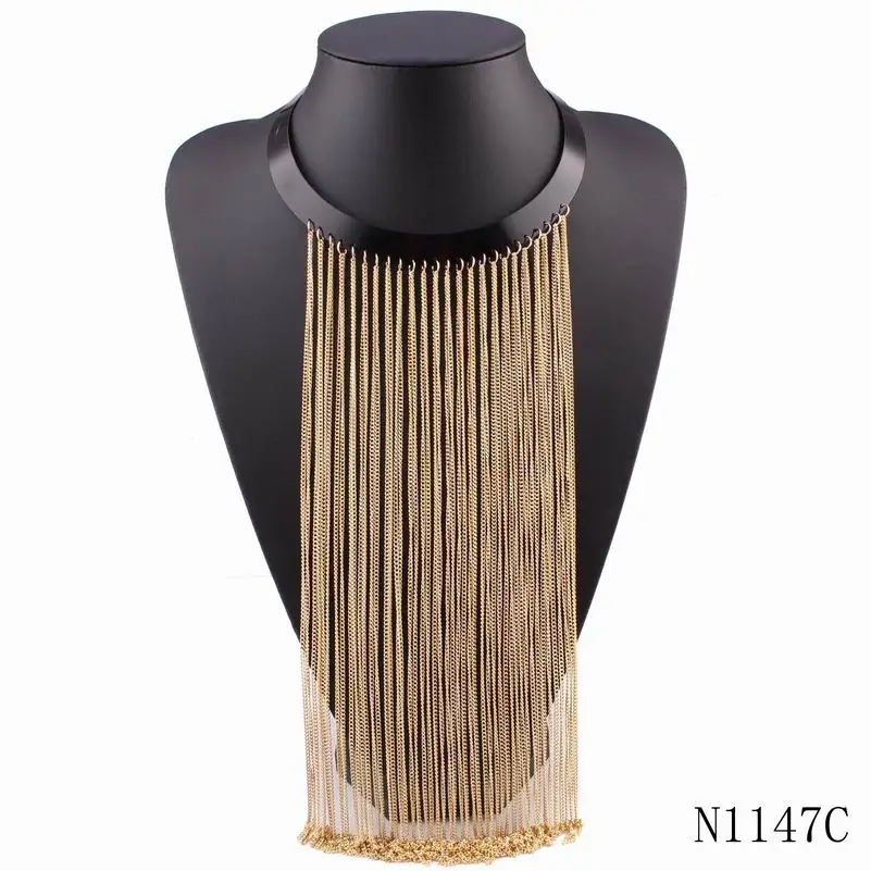 Новинка, массивная Длинная цепочка, ожерелье с подвеской, высокое качество, Массивный воротник, колье, ожерелье для женщин, ювелирные изделия - Окраска металла: black