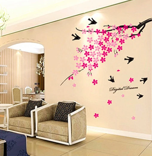 1 X наклейки на стену с цветком деревом ласточкой художественная наклейка