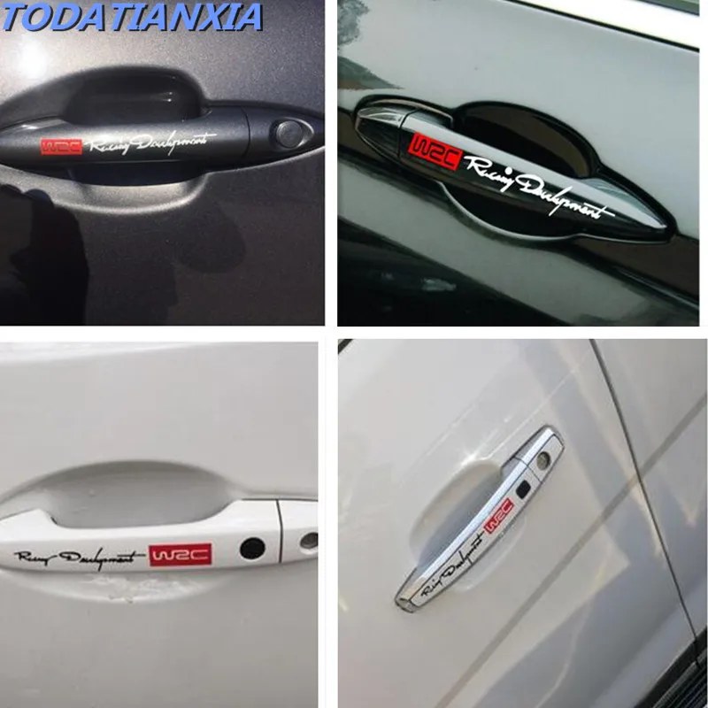 4 шт./компл. дверные ручки и наклейки на автомобиль для Honda Civic Accord CRV Fit Renault Peugeot 307 206