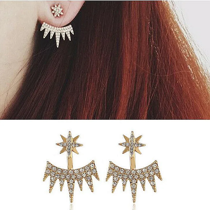 Новые модные роскошные геометрические серьги в виде двойной звезды и снежинки