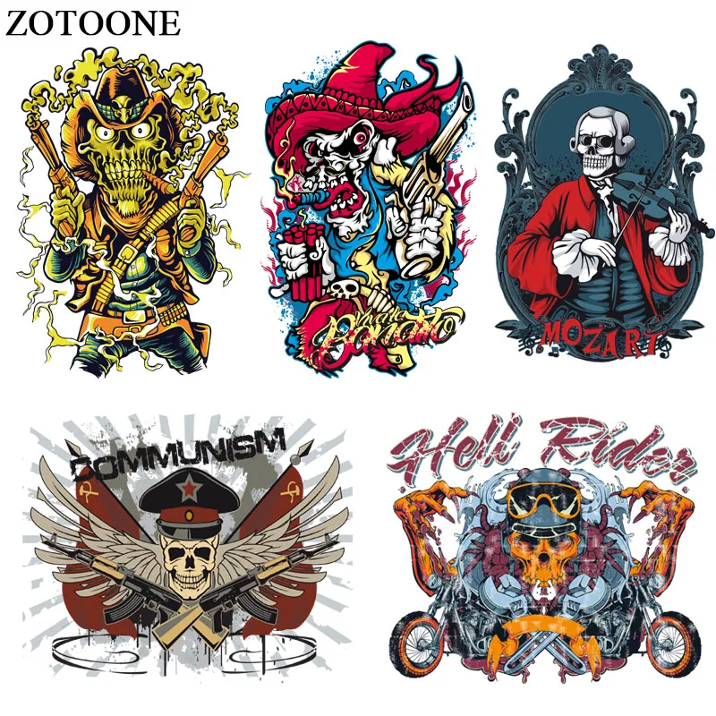 Нашивки ZOTOONE Iron On Skull для одежды термопереводные Стикеры сделай сам футболка