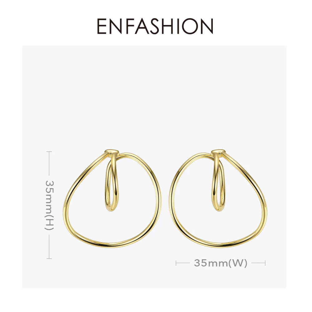 ENFASHION панковские геометрические серьги-каффы на клипсах для женщин золотого цвета, серьги без пирсинга, ювелирные изделия, Kolczyki EC191020