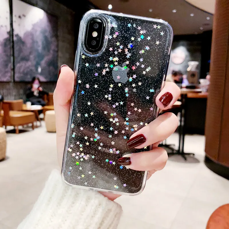 Чехол Lovebay с яркими звездочками для iphone 11 Pro Max XS XR X 6 6S 7 8 Plus прозрачный мягкий чехол