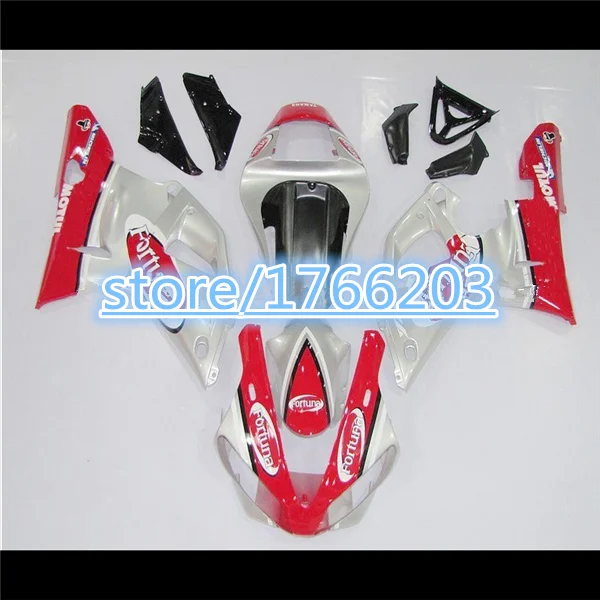 

Motorcycle Fairing Kit Fairings Fit YZF 1000 R1 Year 2000 2001 00-01 ABS Bodywork Motorbike Cowling Fortuna Silver Red