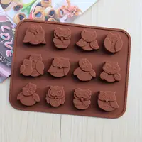 Cartoon Owl Shape Decorative Cake Mould Silicone Easy Clean 3D Candy Pastry Mould Chocolate Mold LX6214