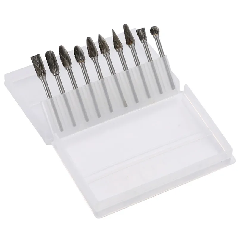 10 PCS 1/8" TungstenCarbide Rotary Burrs 6mm Cutter Files Set CNC Engraving Bit Abrasive Tools | Инструменты