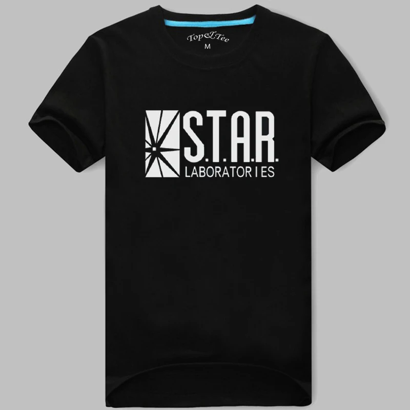 Star Laboratories футболки Для мужчин с надписью короткий рукав Футболка круглым вырезом