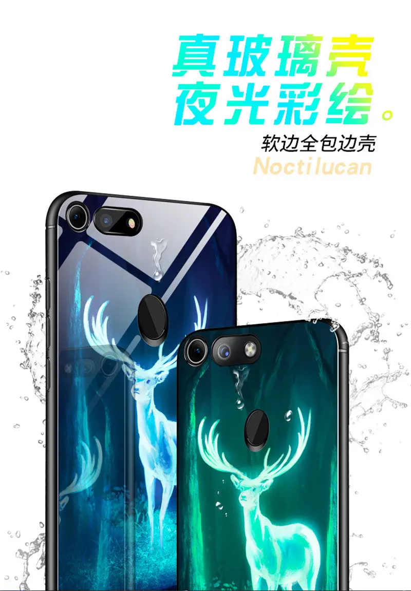 Светящийся чехол для телефона huawei Honor View 20, чехол 6,4 дюйма, закаленное стекло, задняя крышка для huawei Honor View 20, силиконовый чехол