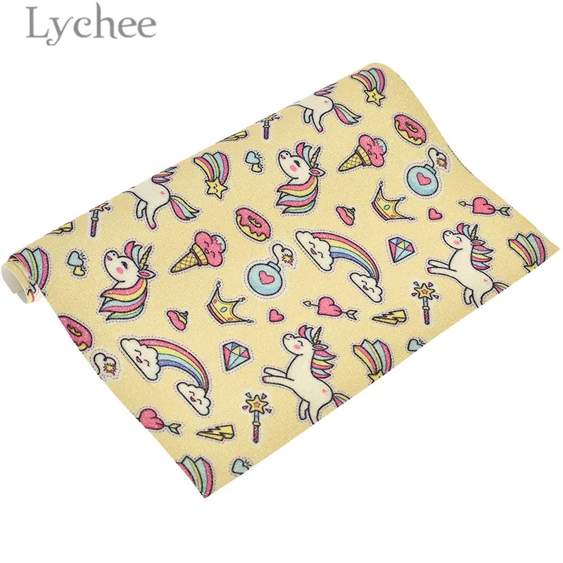 Lychee Life 21x29 см A4 Единорог блестящая искусственная ткань высокое качество