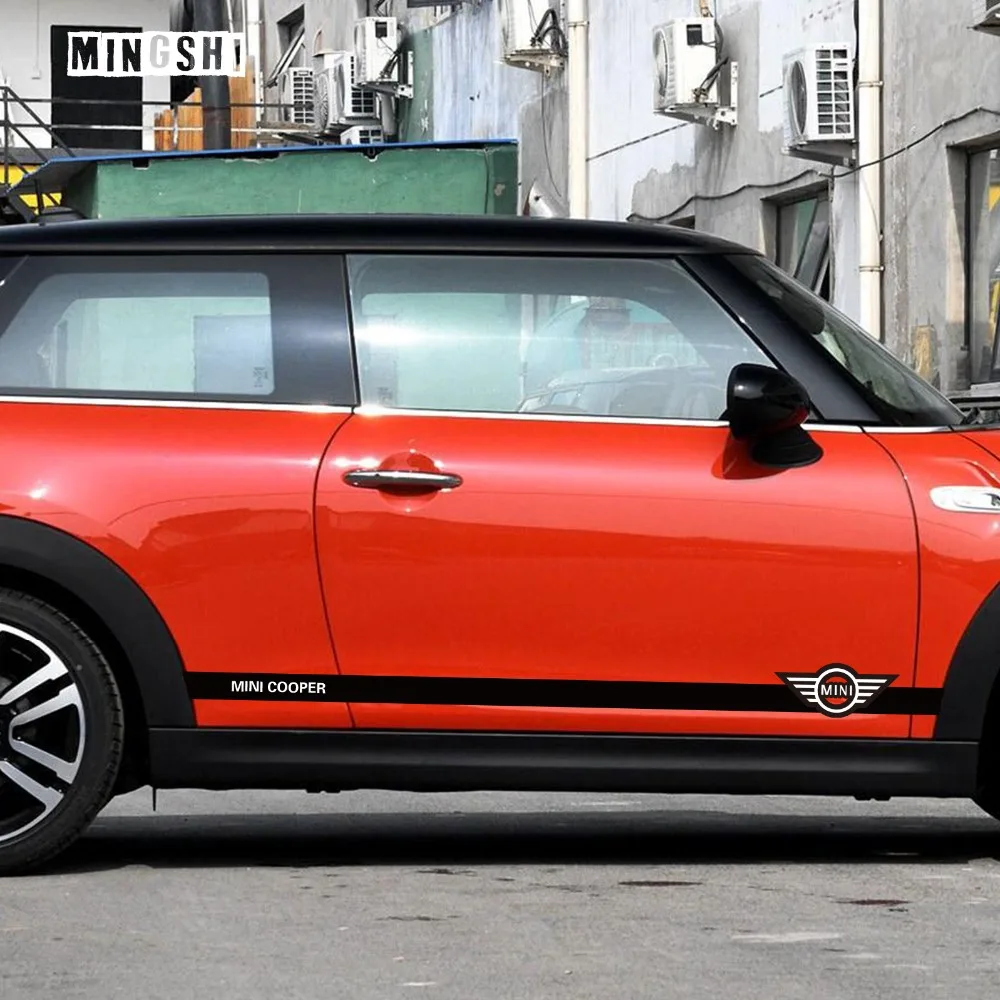 1 пара виниловых наклеек на автомобиль боковые полоски наклейки для BMW Mini Cooper S