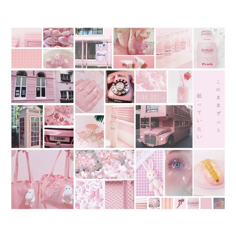 Pink Mr. paper 8 видов конструкций, 70 шт./лот, Ins style, вычурные фото, декоративные наклейки для скрапбукинга, Bullet Journal, популярные декоративные канцелярские наклейки - Цвет: Pink