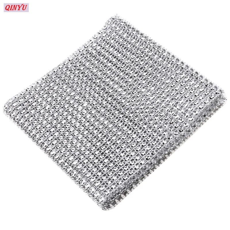 4 мм 24 ряда Алмазная сетка отделка Блестящий Бриллиант 90 см * 12 принадлежности для
