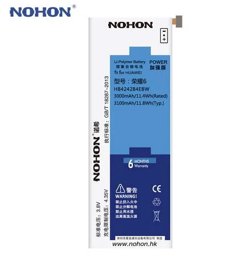 Аккумуляторная батарея NOHON HB4242B4EBW для Huawei Honor 6 4X 7i стандартная деталь запасная