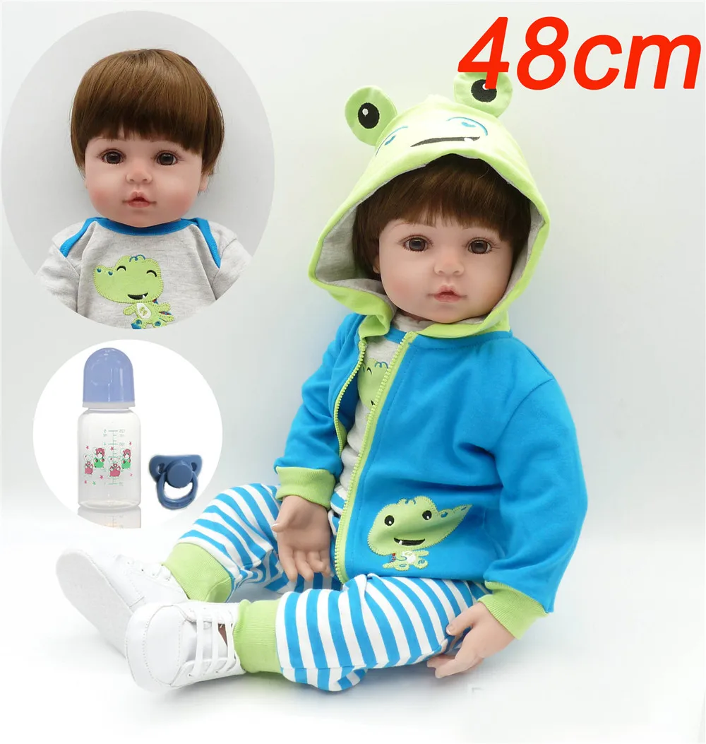 

NPK New design 19" 48cm Soft Silicone Doll Reborn Baby Toy For baby Newborn Baby Birthday Gift For Child Bedtime Early Education