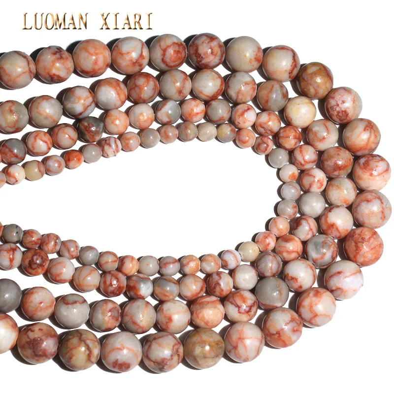 Круглые бусины красного цвета Пикассо для изготовления ювелирных украшений