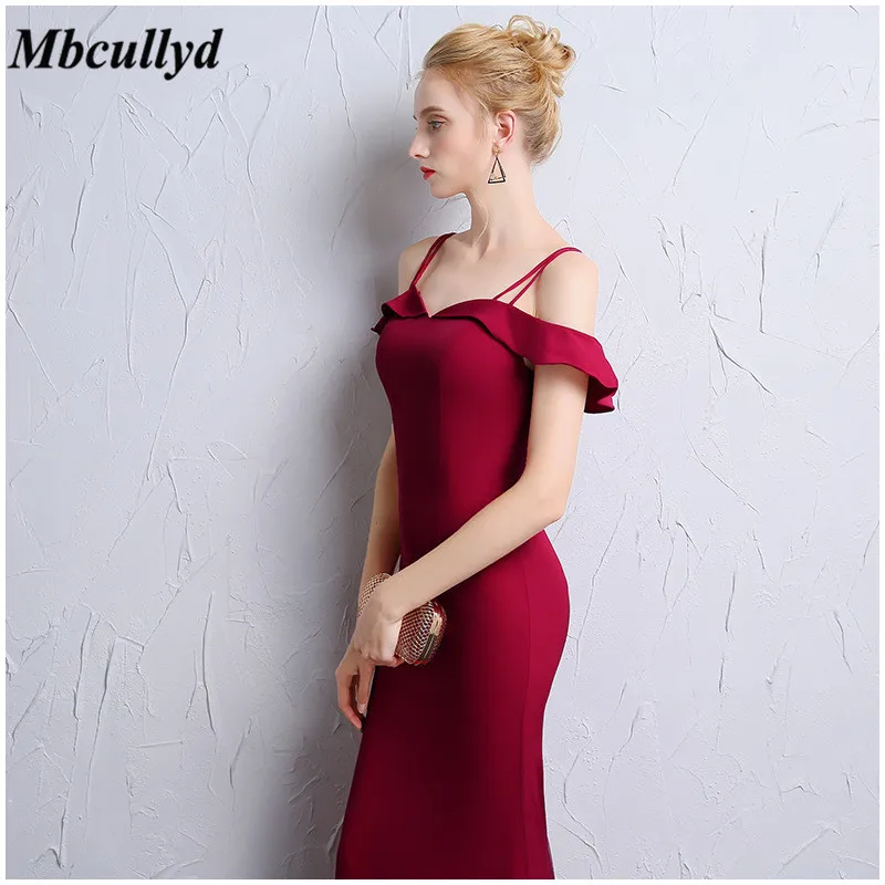 Mbcullyd Charming Mermaid Red Bridesmaid Dresses 2019 Luxury Satin Vestido de festa longo Long Sexy Backless Wedding Guest Dress | Свадьбы и