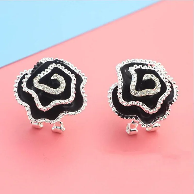 2018 новые женские хрустальные серьги золотые со стразами бижутерия с розовым