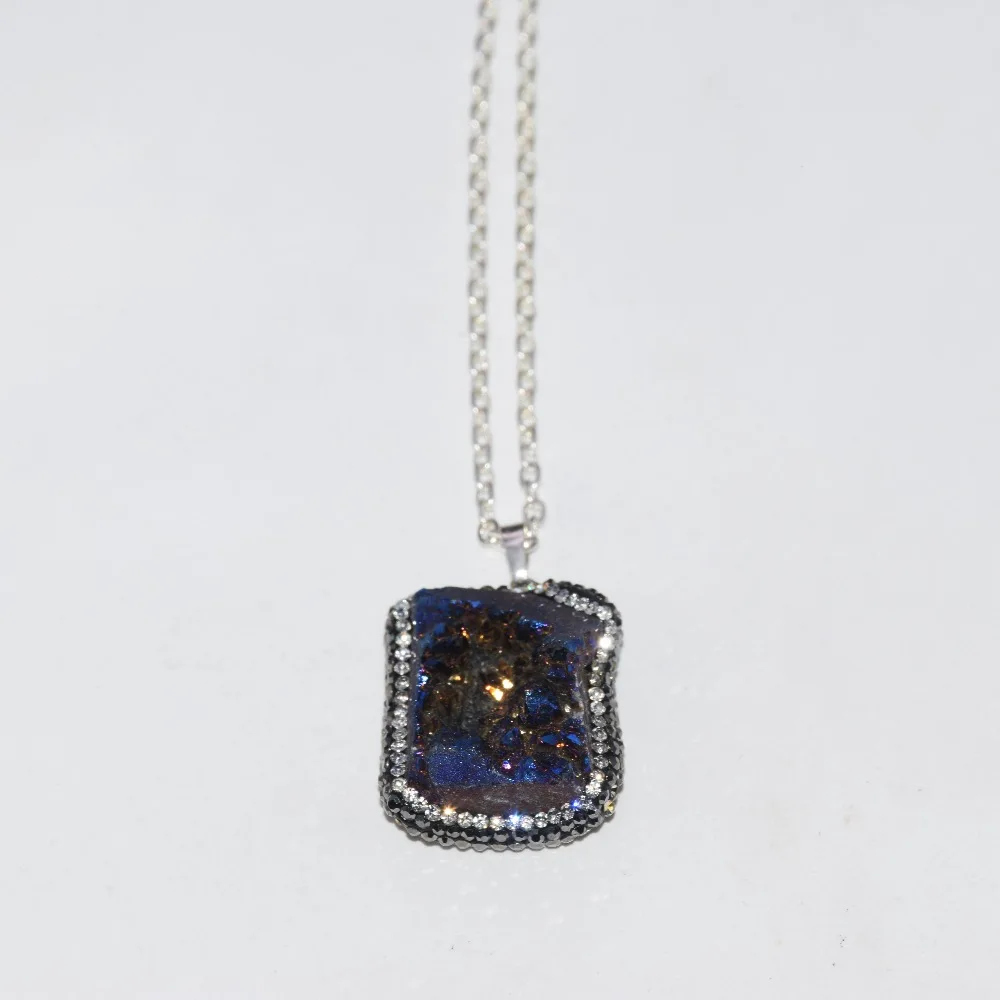 Новинка 2019 стильное ожерелье из большого сырья натурального кристалла подвеска