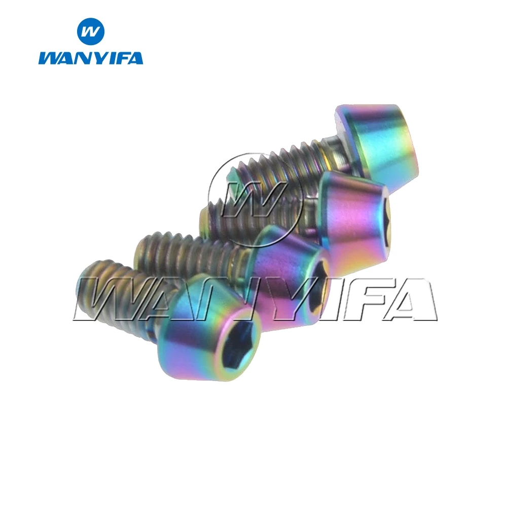 Wanyifa 4 шт. Титановые Болты Винты M4x8mm конические болты для велосипеда Детали руля