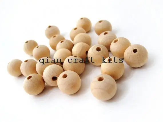 

300pcs rare Natural solid pear Wood Beads round 15mm unfinished spacer beads unvarnished hole 3mm