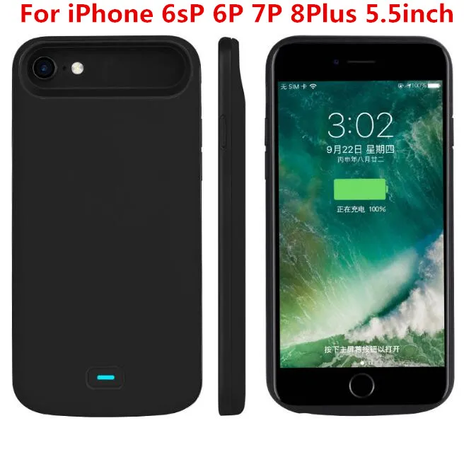 6P 7P 8Plus Black Egeedigi 5500 мА-ч/8000 мА/ч, Портативный мягкий силиконовый Батарея Зарядное устройство чехол для iphone 7P 8 Plus 6s 6Plus Батарея чехол Мощность банк чехол - Цвет: 6P 7P 8Plus Black