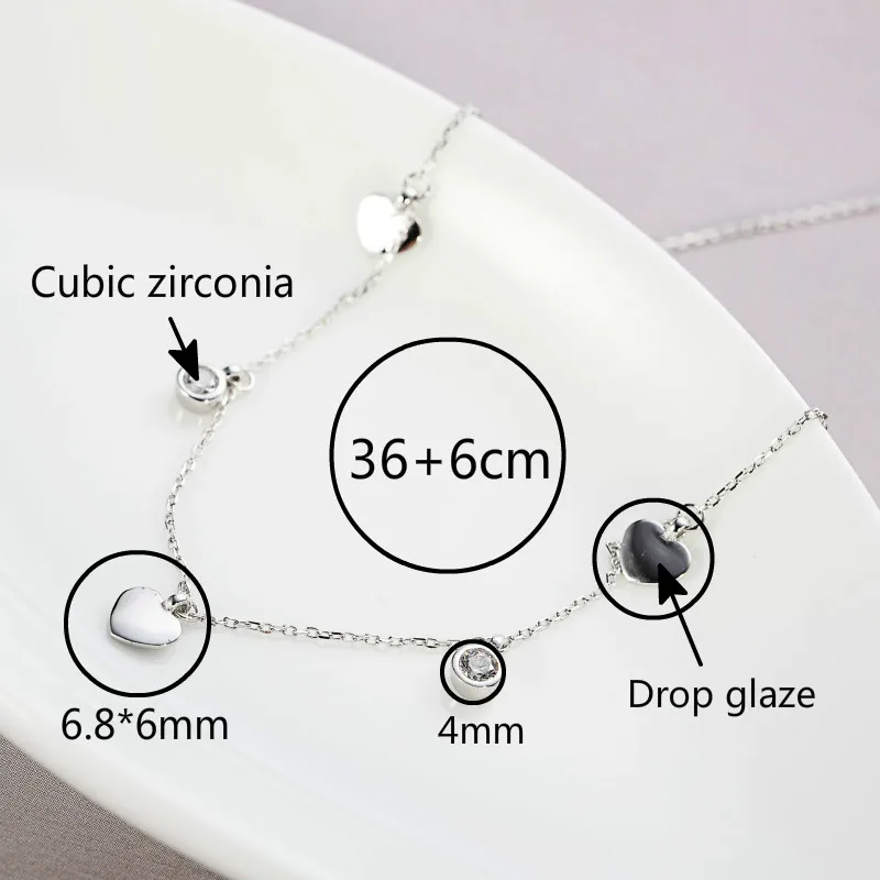 Чокер женский из серебра 100% пробы с фианитом на цепочке до ключиц|Ожерелья| |