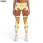 Бренд KYKU леггинсы с рисунком единорога, женские спортивные брюки с животными, цветные леггинсы, брюки с художественным принтом, женские леггинсы, брюки