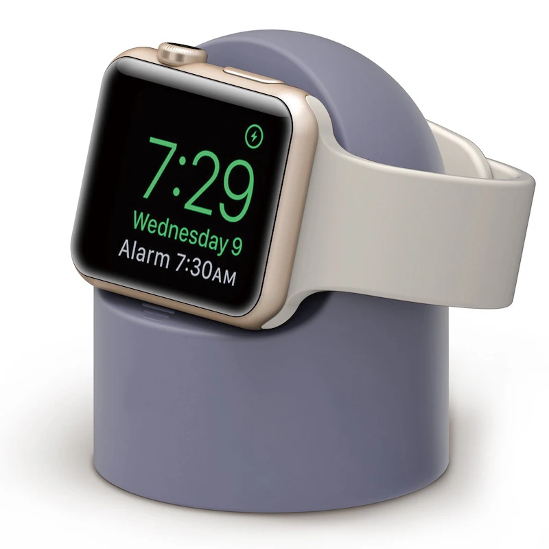 Фиолетовый Силиконовые зарядки стенд держатель док-станция для Apple Watch серии 1/2/3/4, 42 мм, 38 мм, версия Зарядное устройство Держатель кабеля для наручных часов iwatch 1 2 3 док-станции - Цвет: Фиолетовый