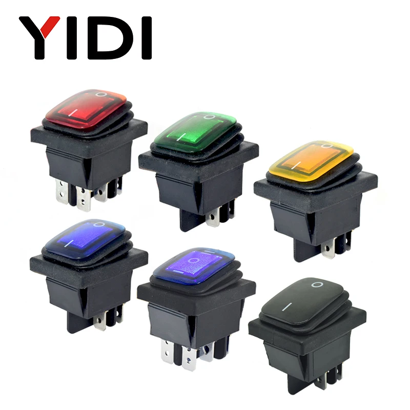 250VAC KCD4 201 203 Водонепроницаемый кулисный переключатель DPST 4pin Вкл/Выкл 12V 220V светодиодный 6 pin на DPDT морской катер автомобиля кулисный переключатель