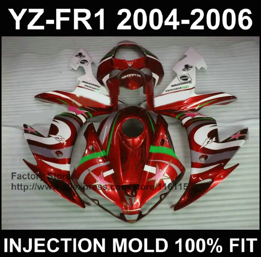 Комплект обтекателей MOTOMARTS для YAMAHA Обтекатели YZF R1 2004 2005 2006 yzf r1 04 05 06 MOTUL красный