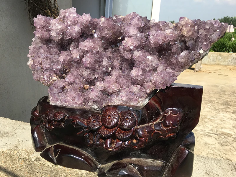 6 2 кг Большой Размеры натуральный аметист красивый фиолетовый Кварц Geode Кристалл