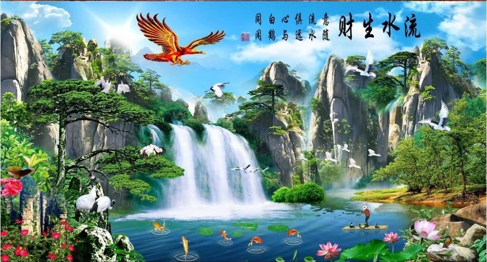 3d обои на заказ росписи фото Орел кран падает вода украшение комнаты Живопись