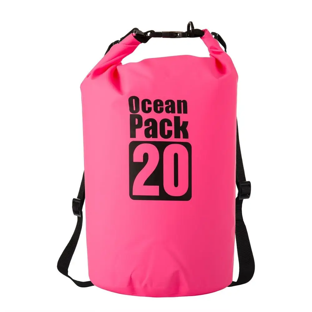 pink 20L 15L 20L 30L водонепроницаемая сумка с плечевым ремнем ПВХ брезент водонепроницаемый рюкзак для наружного кемпинга плавания - Цвет: pink 20L