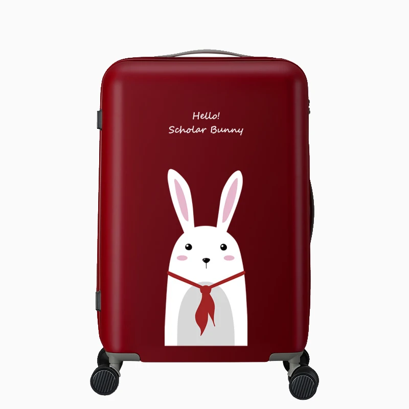 Well-behaved rabbit AJI модный лакированный дизайн чемодан на колёсиках для путешествий, багаж, Спиннер, колеса, немой замок TSA, PC Carry-Ons 20 24 дюймов A7002 - Цвет: Well-behaved rabbit