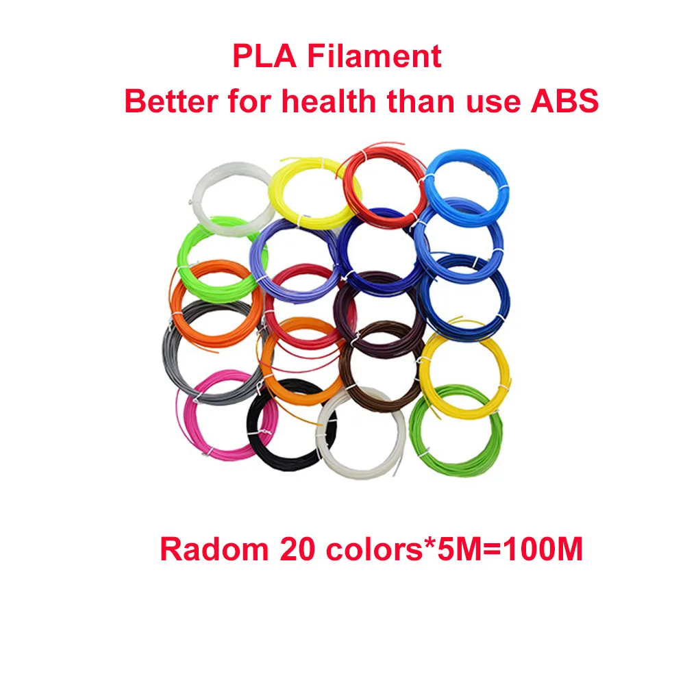 20 pcs 5M PLA Крутой подарок на день рождения для детей SL400 детская ручка для рисования 3D Ручка для использования PLA нити безопасная для детей ручка для рисования 3d - Цвет: 20 pcs 5M PLA
